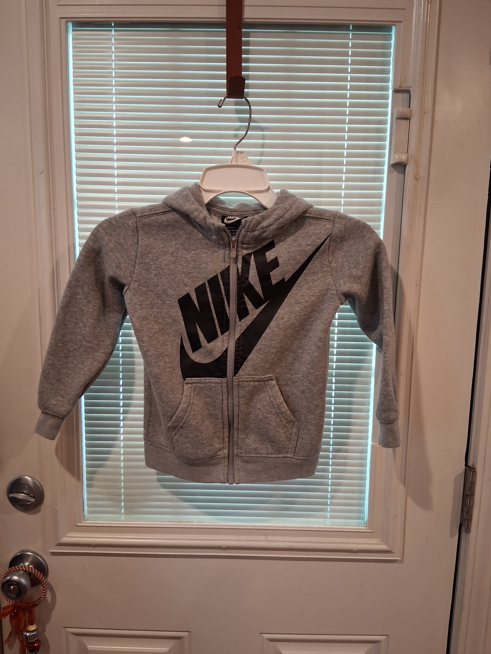 Nike Kids' Gray Zip Hoodie with Logo